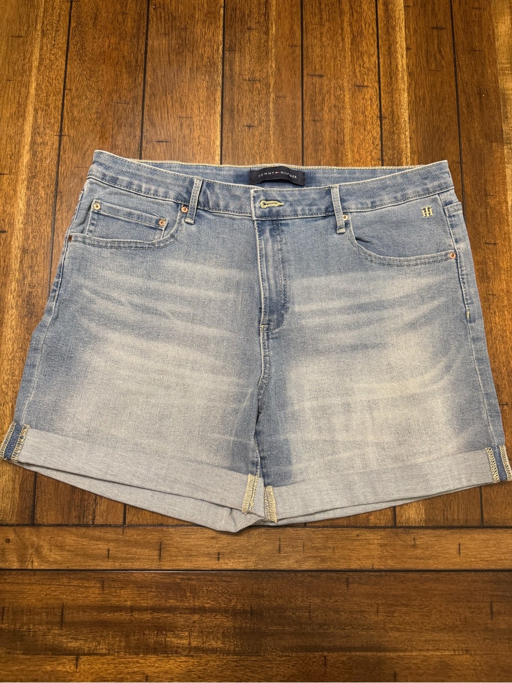 Tommy Hilfiger Light Blue Denim Rolled Cuff Shorts